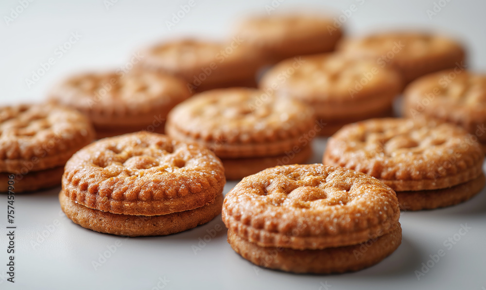 Stack of cookies, isolated on white background. Stack of cookies, isolated on white background.