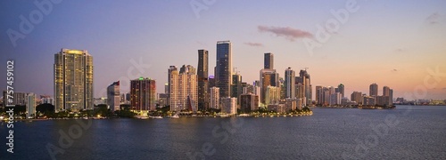 Cloudy Brickell  Downtown Miami Skyline  4K Ultra HD 