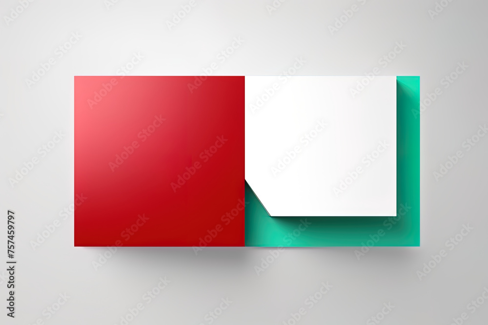 Fototapeta premium A red and white box with a green border