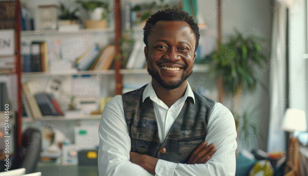 Fototapeta premium Confident businessman in office environment