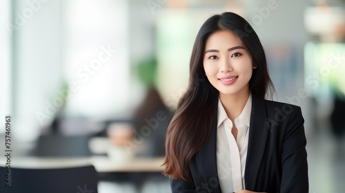 Portrait of a beautiful young Asian businesswoman at the company