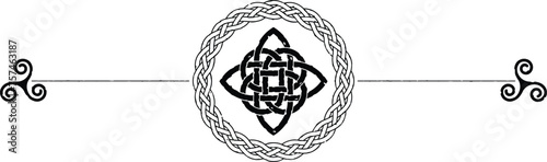 Celtic Header with Ring, Celtic Knot, Triskele Spirals