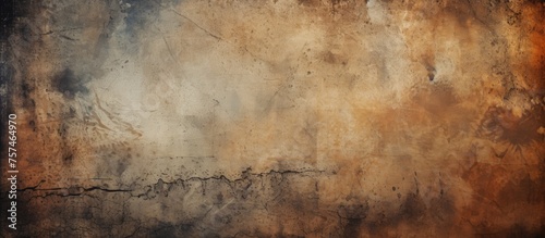 A close up of a dirty brown wall with wood tints and shades, stained with various patterns resembling grass art in a natural landscape photo