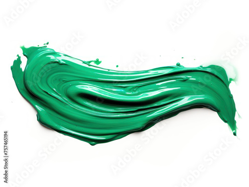 green brush stroke isolated on transparent background, transparency image, removed background