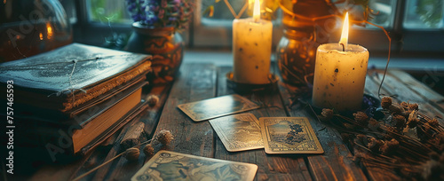 Astrology.mysticism,Astrologer  natal chartmakes a forecast of fate.Tarot cards, Fortune telling on tarot cards magic crystal, occultism, Esoteric background. Fortune telling,tarot predictions. photo
