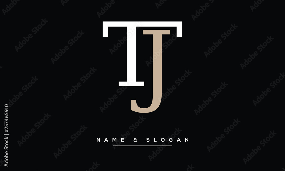 TJ, JT, T, J, Abstract Letters Logo Monogram TJ, JT, T, J, Abstract Letters Logo Monogram
