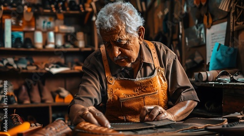 A Cobbler Repairing and refurbishing shoes, boots, and leather goods