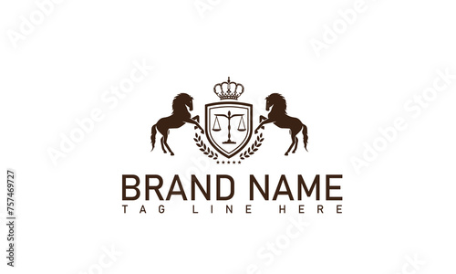 Law firm logo. Legal group sign. Concept weight scales, book and pillar sword line icon. Lawyer attorney symbol. Vector illustration.