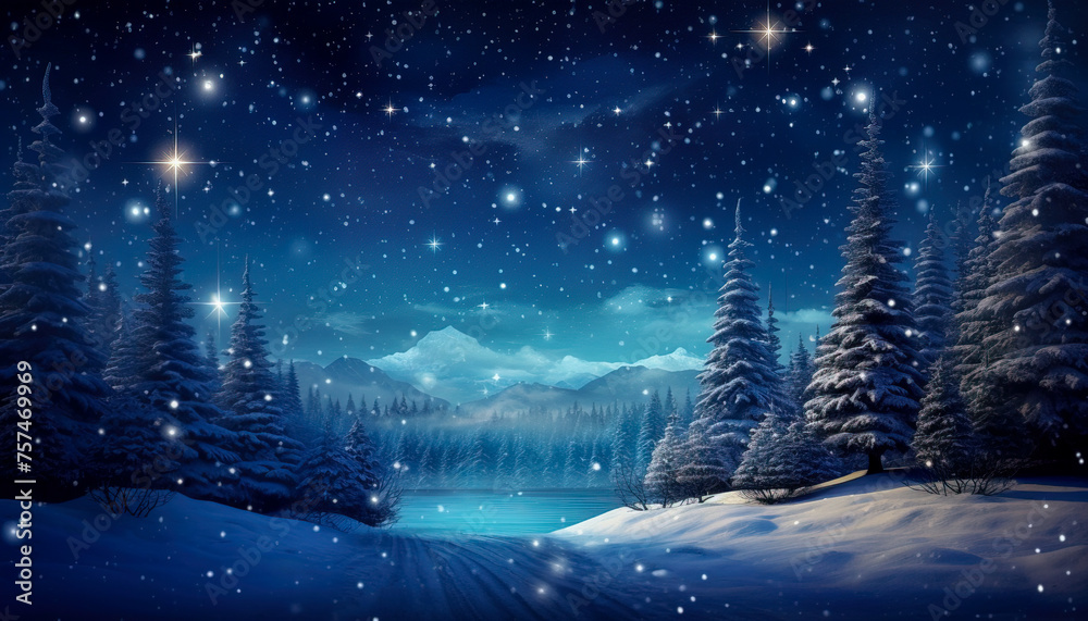 A snowy landscape with a mountain in the background, peaceful scene, serene and calmness A snowy landscape with a mountain in the background, peaceful scene, serene and calmness