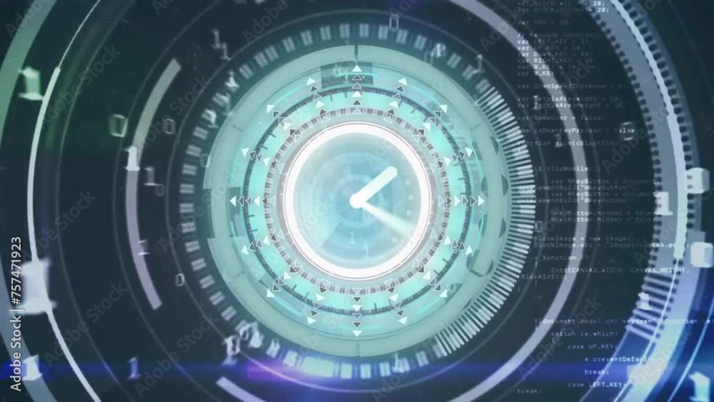 Animation of clock ticking over scope scanning Animation of clock ticking over scope scanning