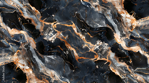 Black marble with golden veins, Emperor marble texture with high resolution, The luxury of polished limestone background. Portoro marble floor and wall tile. Generative Ai