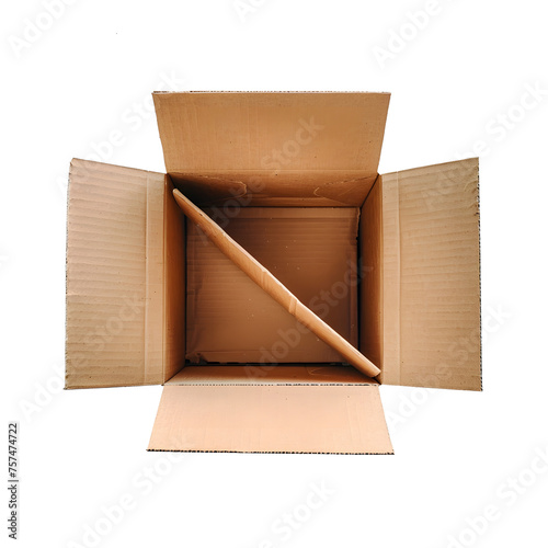 Open cardboard box on Transparent Background. Ai generated  © S A H I N 