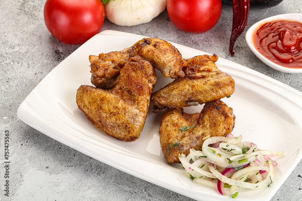 Grilled chicken wings with sauce Grilled chicken wings with sauce