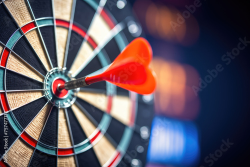 Bull's-eye in the centre of a dartboard