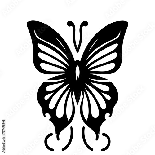 black and white butterfly tattoo