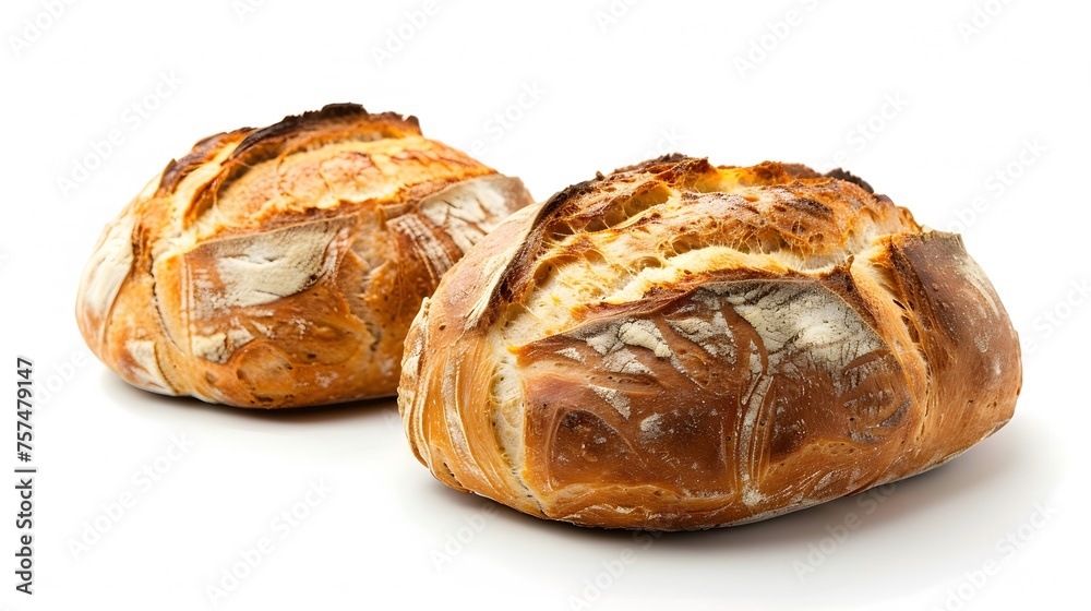 Pão Francês or French Bread, isolated on a white background
