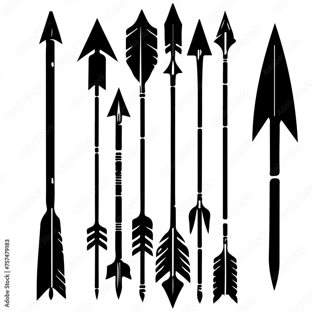 silhouette of bow and arrows silhouette of bow and arrows
