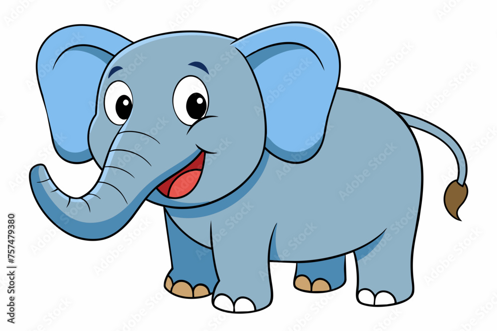 elephant cartoon vector art illustration