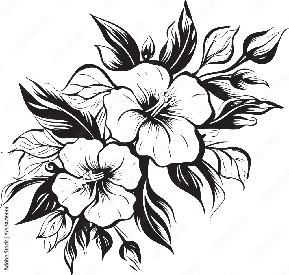 Majestic Florals Regal Blooming Flower Vector Black Logo Sublime Petals Elegant Blooming Flower Vector Black Logo Icon
