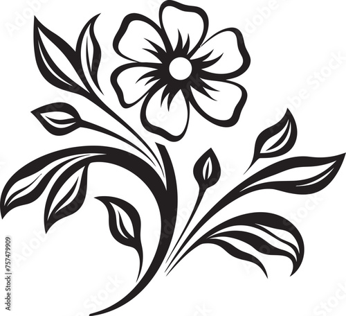 Graceful Blossoms Delicate Vector Black Logo Icon Featuring Blooming Flowers Ethereal Beauty Transcendent Blooming Flower Vector Black Logo Design