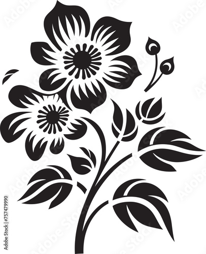 Dynamic Blossoms Contemporary Blooming Flower Vector Black Logo Icon Luxury Blooms Opulent Vector Black Logo Icon with Blooming Flowers