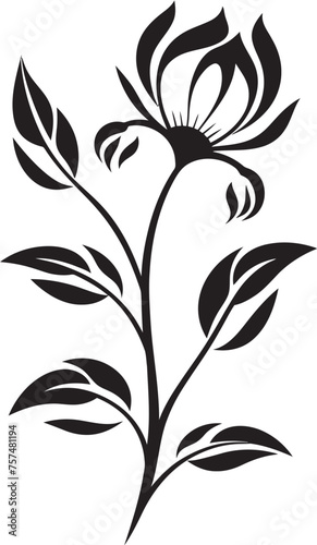 Botanical Brilliance Brilliant Flower Vector Black Logo Design Burgeoning Beauty Flourishing in Vector Black Logo Icon
