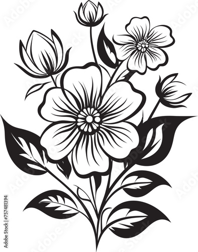 Fototapeta Naklejka Na Ścianę i Meble -  Botanical Brilliance Brilliant Flower Vector Black Logo Design Burgeoning Beauty Flourishing in Vector Black Logo Icon