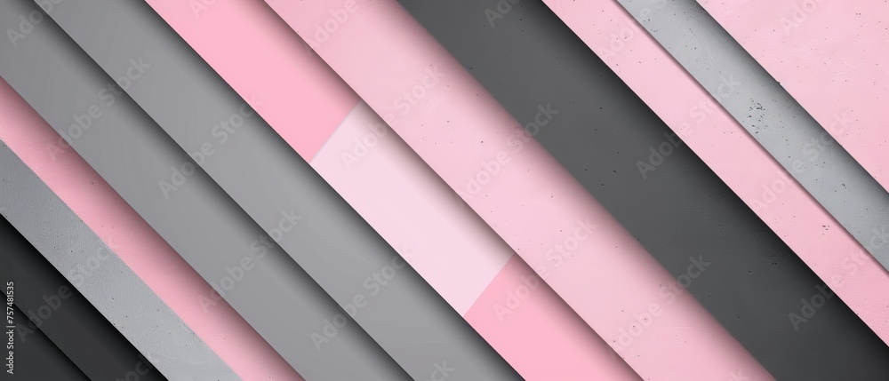 Fototapeta premium Abstract texture gray grey pink background banner panorama long with 3d geometric gradient shapes for website, business, print design template paper pattern illustration