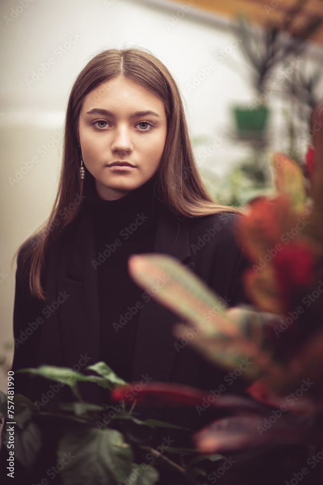 Portrait of a young beautiful long-haired girl. Portrait of a young beautiful long-haired girl.