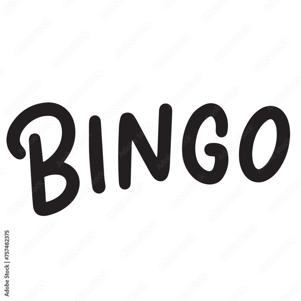 Bingo Text Banner isolated on transparent background. Hand drawn vector art. Bingo Text Banner isolated on transparent background. Hand drawn vector art.