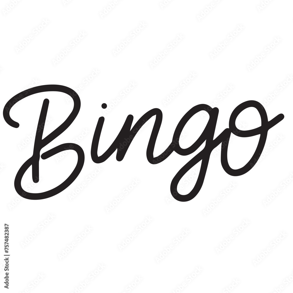 Bingo Text Banner isolated on transparent background. Hand drawn vector art. Bingo Text Banner isolated on transparent background. Hand drawn vector art.