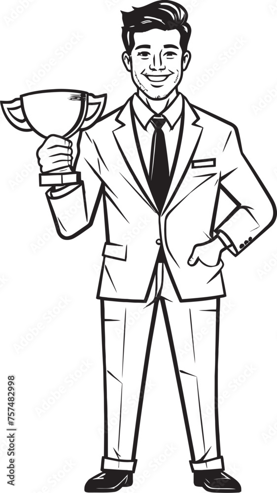 Success Leader Trophy Winning Businessman Vector Black Logo Design Corporate Victory Businessman with Trophy Vector Black Logo Icon Success Leader Trophy Winning Businessman Vector Black Logo Design Corporate Victory Businessman with Trophy Vector Black Logo Icon