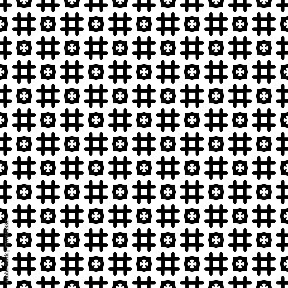 Fototapeta premium Black and white seamless abstract pattern. Background and backdrop. Grayscale ornamental design.