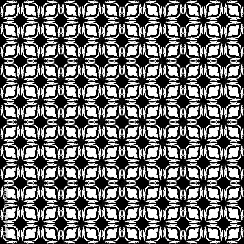 Black and white seamless abstract pattern. Background and backdrop. Grayscale ornamental design.