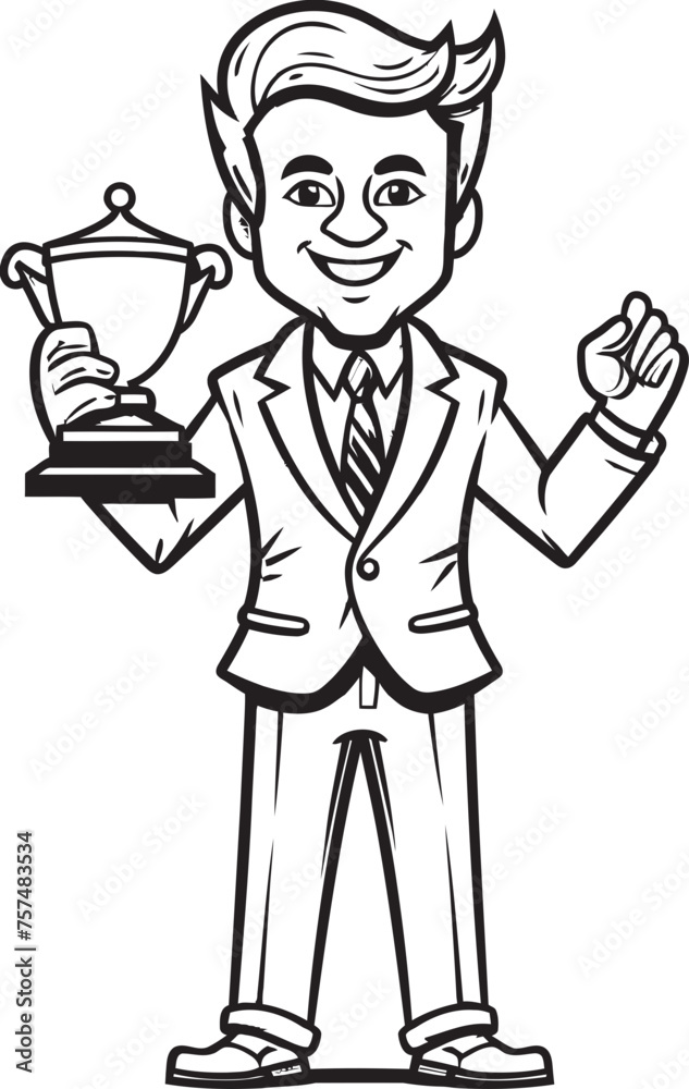 Trophy of Success Businessman Victory Logo Desert Charm Cactus Pot Vector Black Logo Icon Trophy of Success Businessman Victory Logo Desert Charm Cactus Pot Vector Black Logo Icon