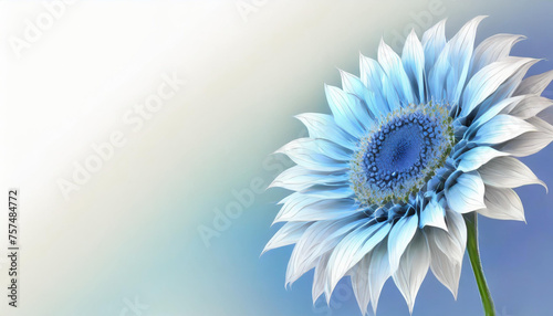 Abstrakcyjny kwiat Słonecznika na gradientowym tle, generative AI