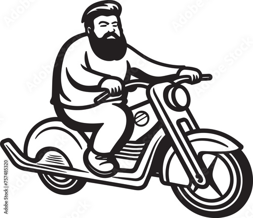 Cycling Crusade Cartoon Man Riding Bike Black Icon Design Bicycle Bonanza Cartoon Man on Bike Vector Logo Emblem
