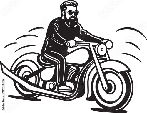 Bike Bliss Cartoon Man on Bike Vector Icon Icon Cycling Crusade Cartoon Man Riding Bike Black Emblem Emblem