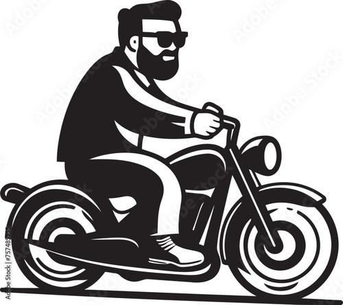 Cycle Excursion Cartoon Man Riding Bike Black Logo Logo Bike Adventure Cartoon Man on Bike Vector Icon Icon