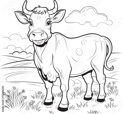 Moo tiful Creations Cartoon Cow Vector Logo Coloring Galore Cartoon Cow Black Icon Emblem