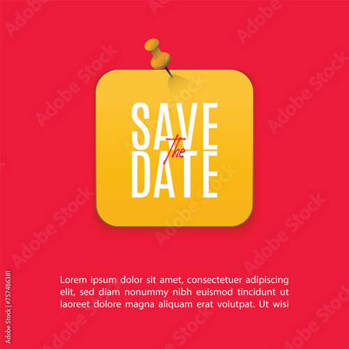 save the date Modern stamp message design. Save the date banner. Can be used for business, marketing and advertising.