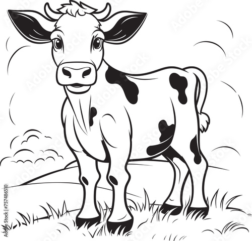 Wallpaper Mural Moo tastic Moments Cartoon Cow Page Icon Design Coloring Fun Cartoon Cow Vector Emblem Symbol Torontodigital.ca