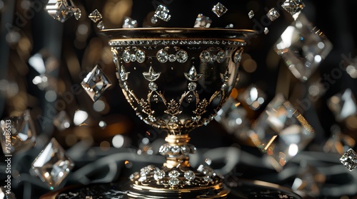 Black chalice with gems photo