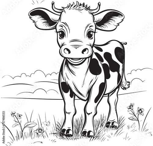Cartoon Cow Creations Coloring Emblem Design Coloring Bonanza Cartoon Cow Page Icon Emblem