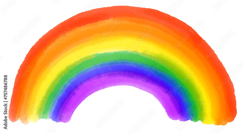 Fototapeta premium Rainbow Pride flag watercolor art icon symbol isolated on transparent background