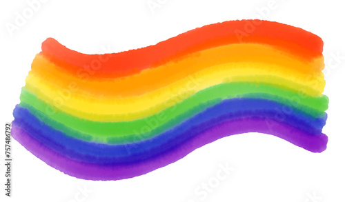 Pride flag watercolor art icon symbol isolated on transparent background