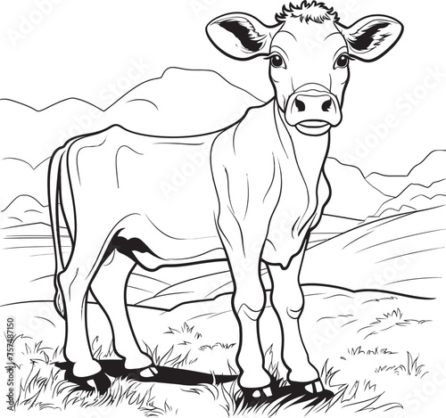 Moo tiful Moments Cartoon Cow Vector Emblem Whimsical Whinnies Cartoon Cow Black Page Logo