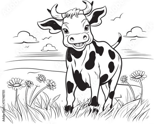 Coloring Capers Cartoon Cow Logo Design Moo tiful Moments Cartoon Cow Vector Emblem