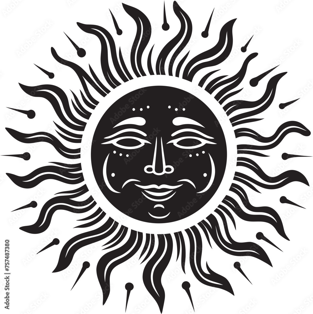 Sunny Expressions Cartoon Sun with Face Vector Icon Radiant Revelry Hand Drawn Sun Black Logo Design Sunny Expressions Cartoon Sun with Face Vector Icon Radiant Revelry Hand Drawn Sun Black Logo Design