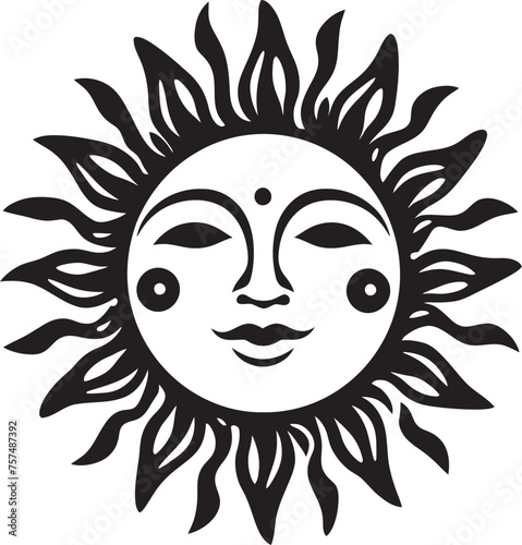 Cheery Charm Hand Drawn Sun Logo Design Sunshine Sparkle Cartoon Hand Drawn Vector Emblem